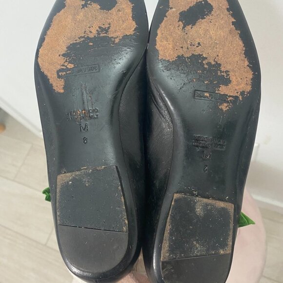 Marc Jacobs Black & Green Tie Ballet Flats Size 8 - Picture 4 of 5